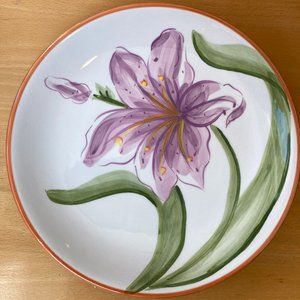 Dansk 9" Tropical Swirl Accent Plate "Orange Splash" Hand Painted